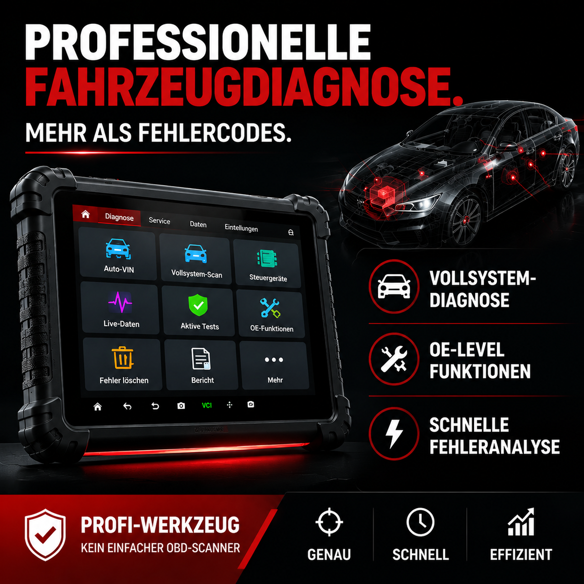 Professionelles KFZ Diagnosegerät mit Topologie Scan
